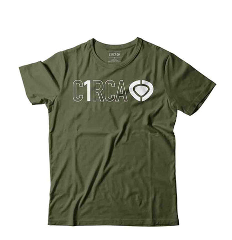 T-Shirt DIN ICON TRACK - Military Green/White - C1RCA
