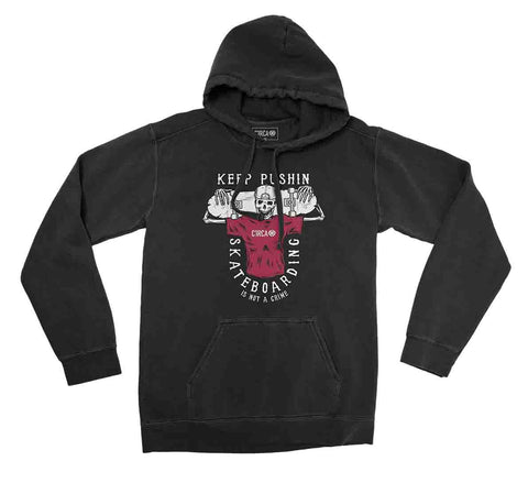 Hoodie KEEP PUSHING - Black - C1RCA