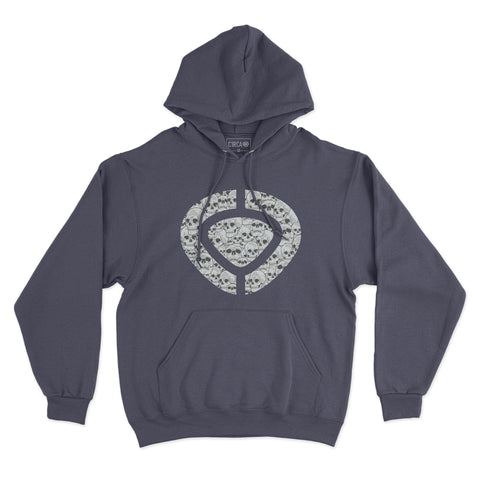 Hoodie ICON SKULL - Shark/Grey - C1RCA