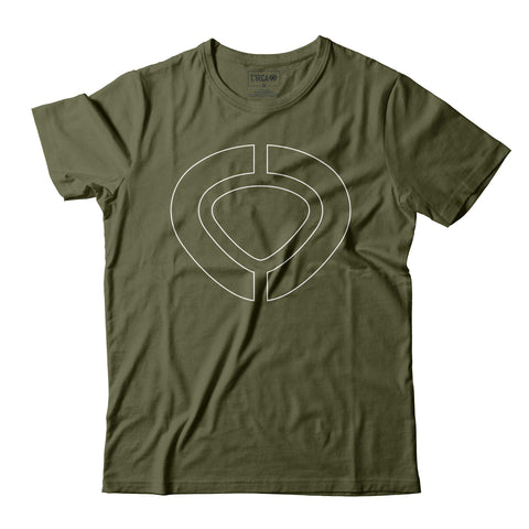 ICON TRACK T-Shirt - Military Green/White - C1RCA