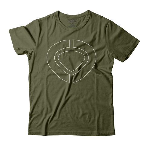 ICON TRACK T-Shirt - Military Green/White